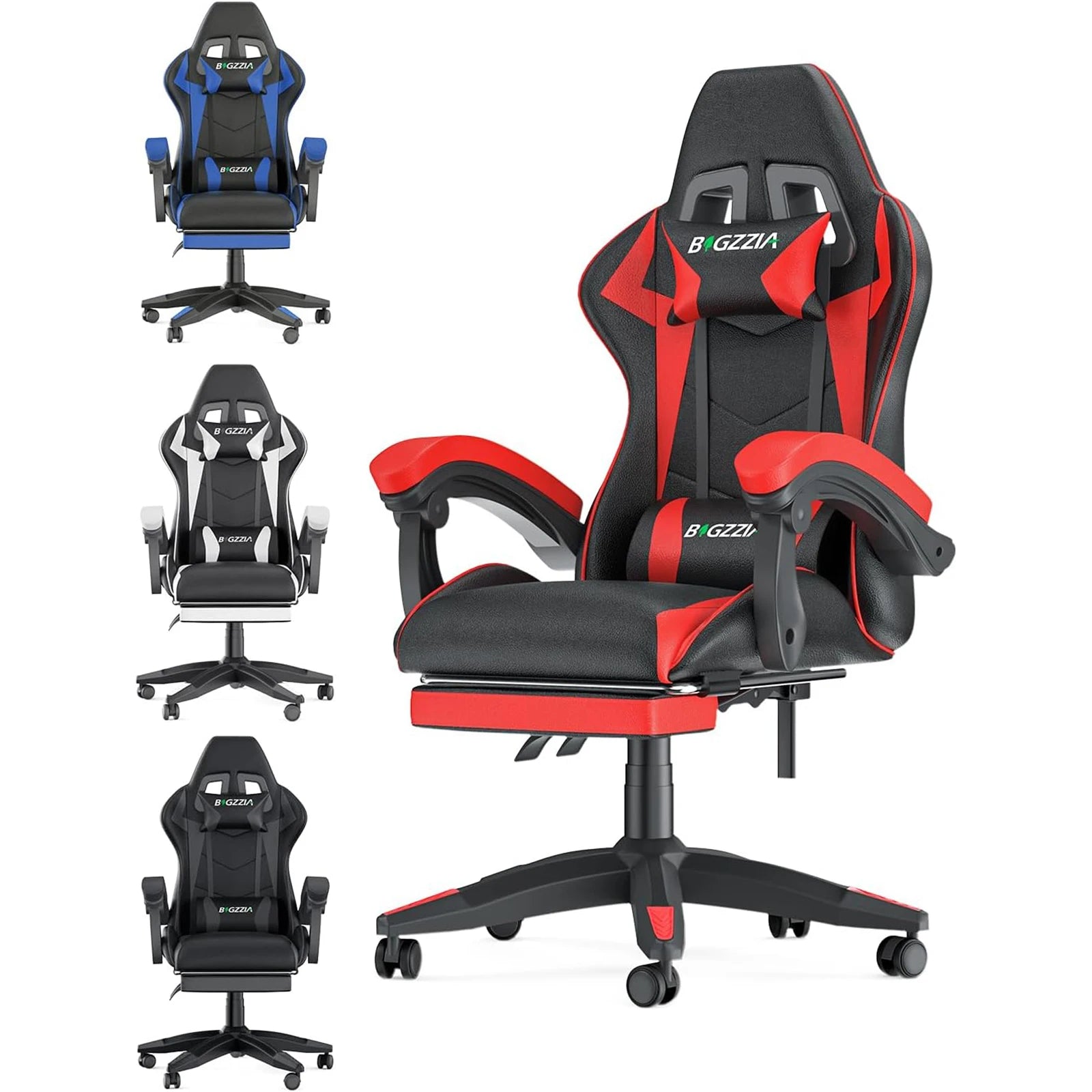 Gaming Chair with Footrest & Lumbar Support