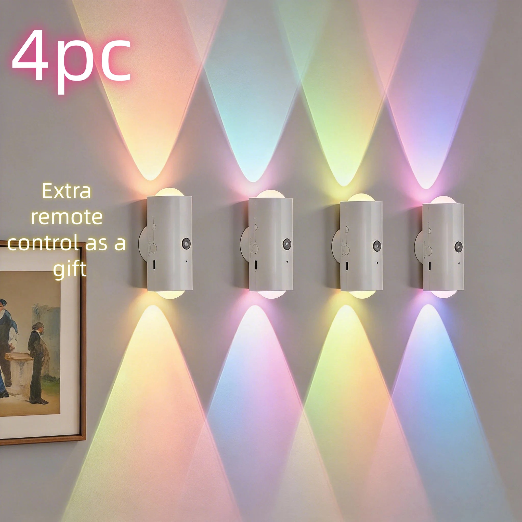 Cat Eye Dual Head Motion Sensor Wall Light 16 RGB Colors Auto On/Off