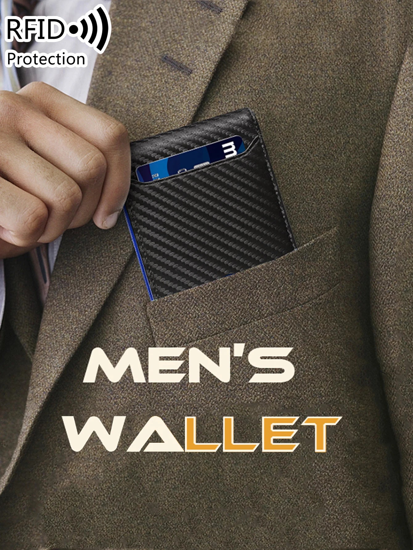 Minimalist and fashionable men's wallet RFID barrier