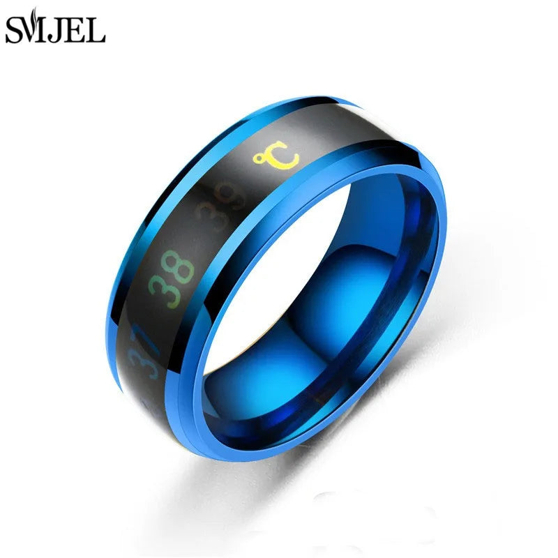 Fashion Smart Ring Titanium Steel Multifunctional Temperature Sensor Ring