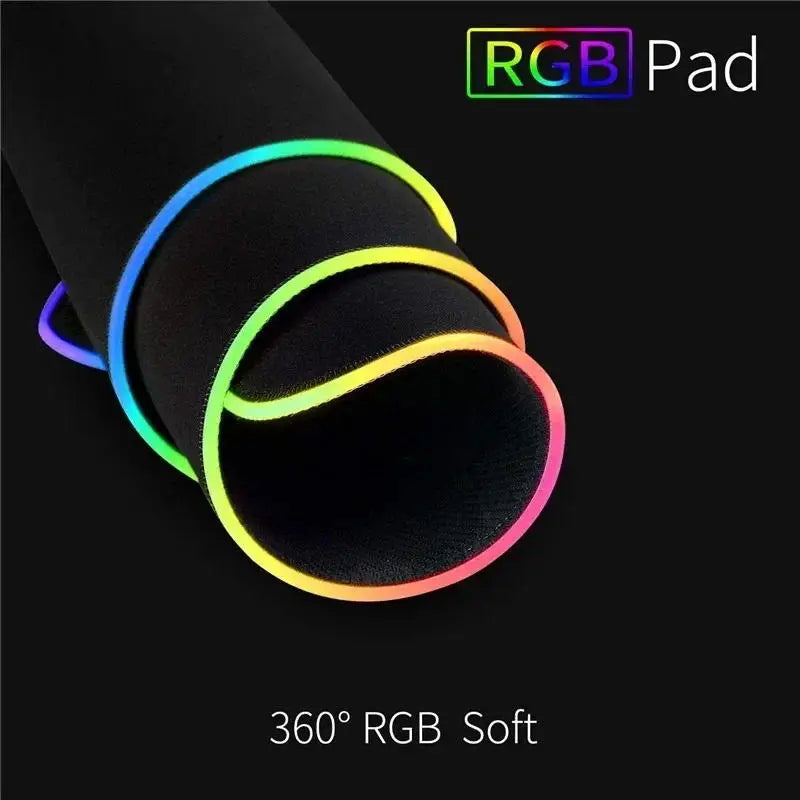 Large Geometric RGB Luminous LED Gamer Mousepad