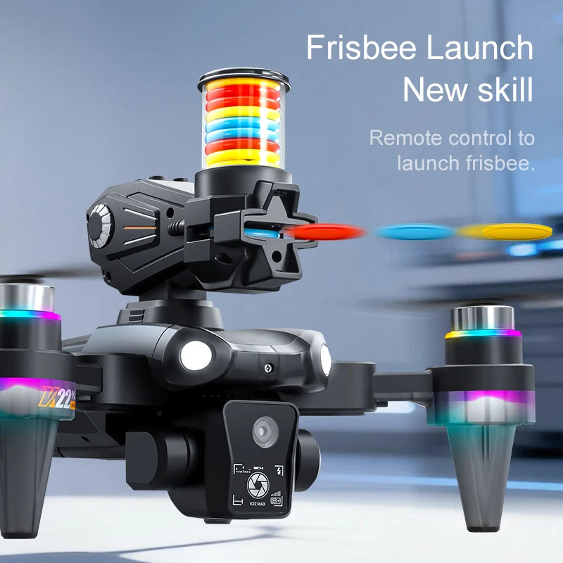 K22 MAX Frisbee Launch Drone with HD Dual Camera Remote Control Quadcopter
