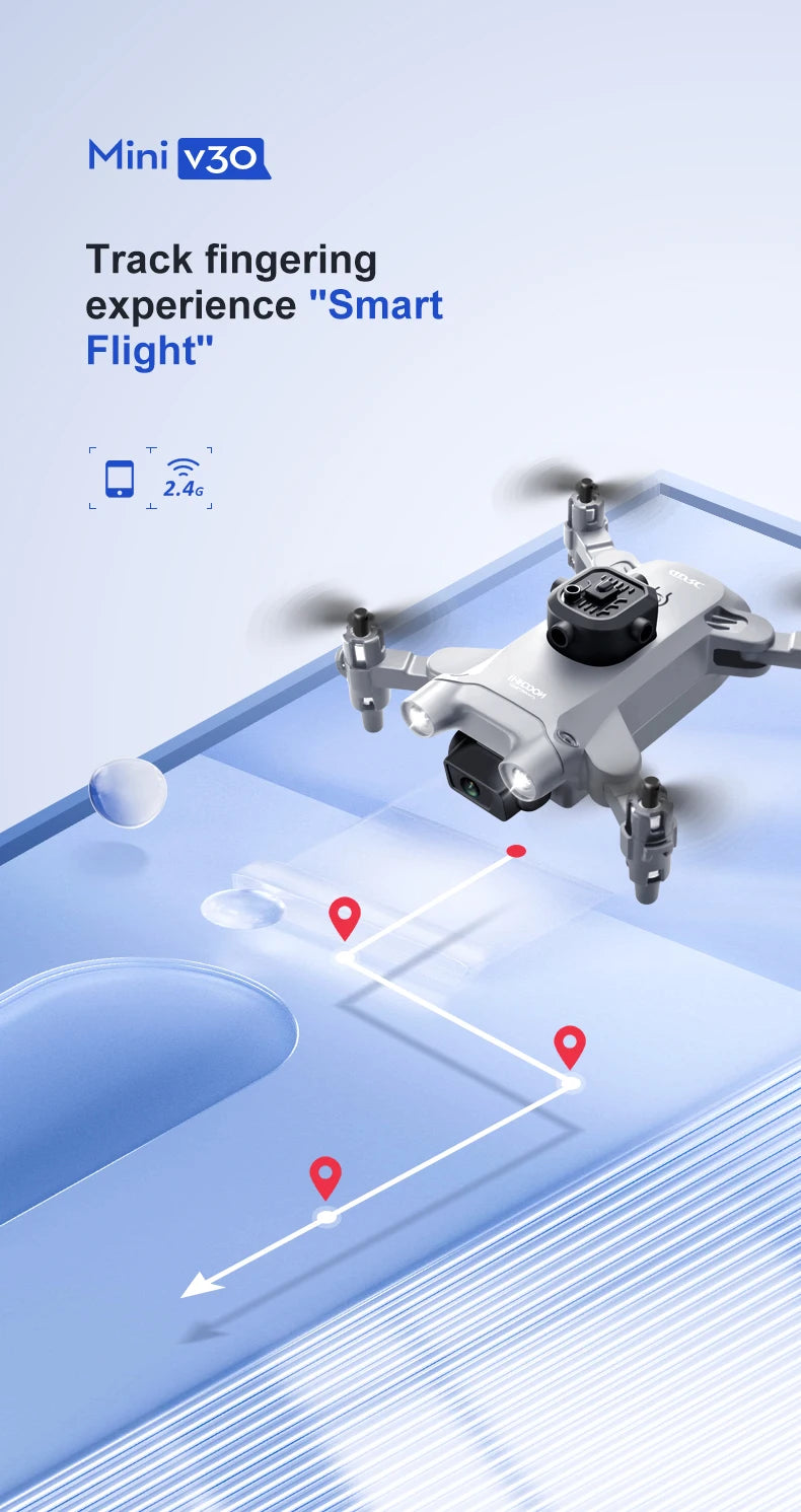 4D-V30 Mini Drone with HD 4K or 1080P Camera Five-sided Obstacle Avoidance Quadcopter