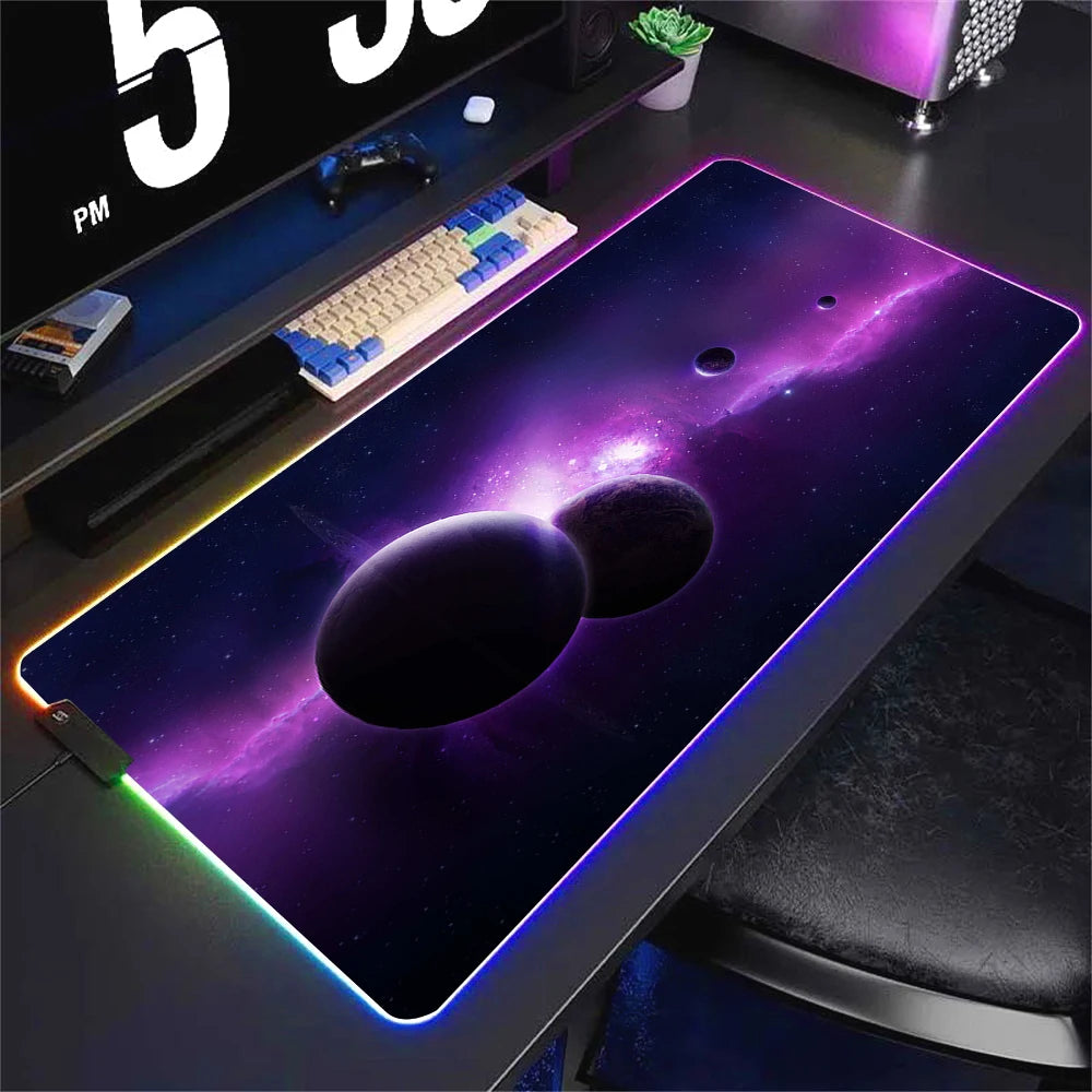 Universe RGB Large Backlit LED Luminous Gaming Mousepad