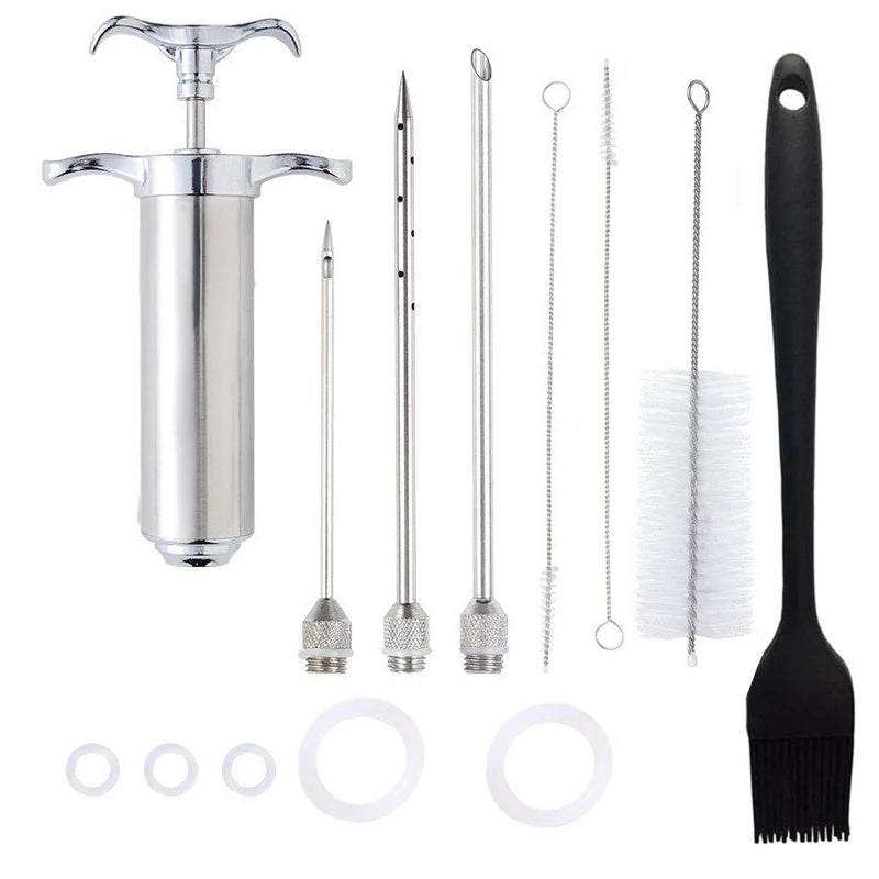 Stainless Steel Spice and Flavor Injector Syringe Set