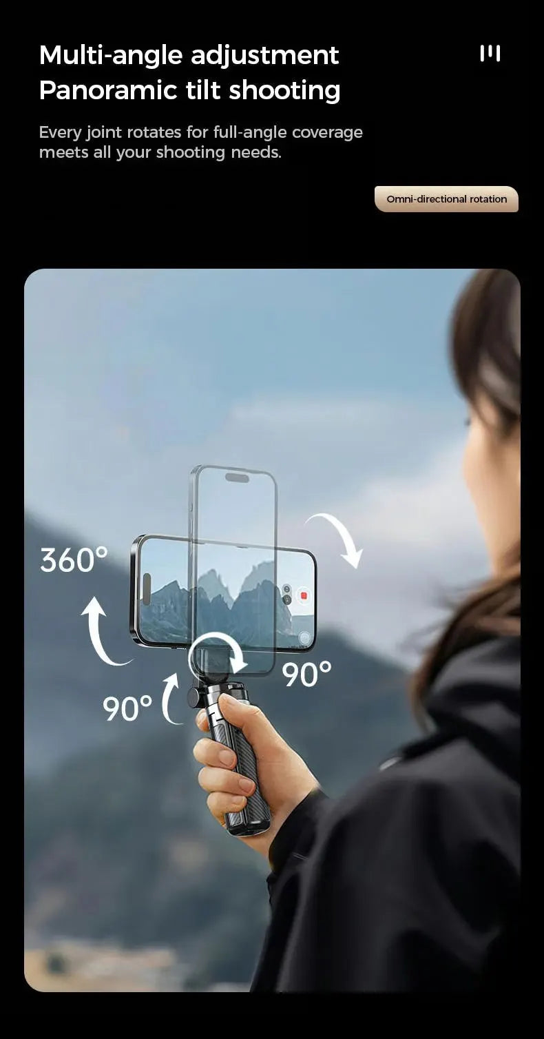 4-in-1 Multifunctional Magnetic mini Selfie Stick with 360° Rotation