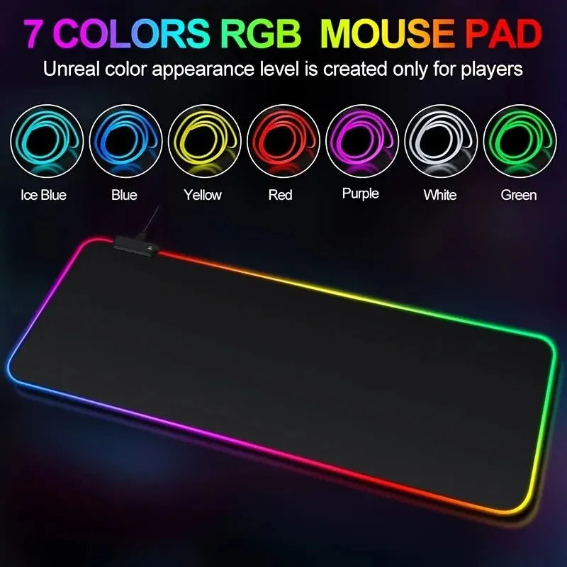 Large Gaming Mouse Pad with Light Modes