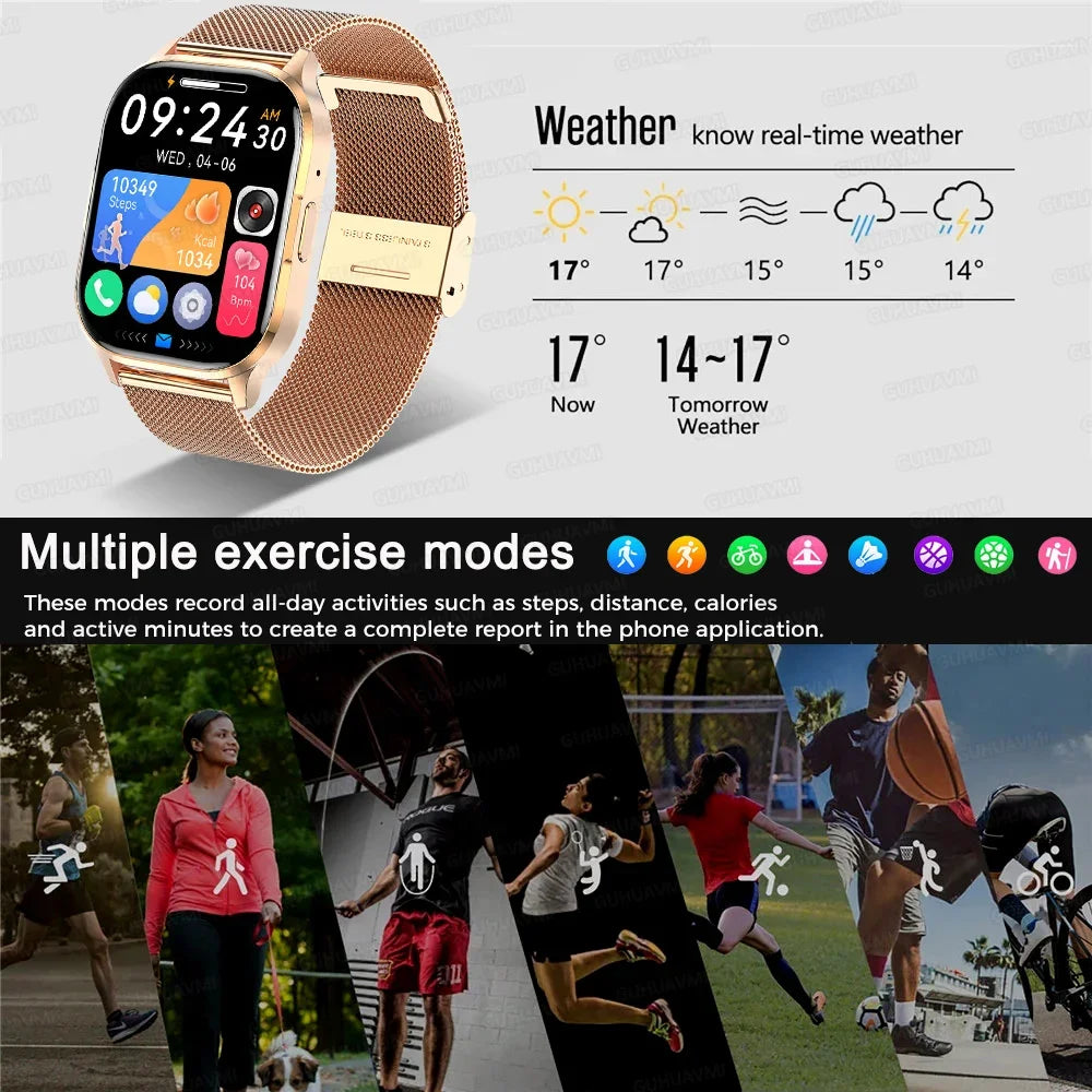 2026 Women Fashion Ultra Smartwatche 2.01"AMOLED Full Touch Screen For Android IOS