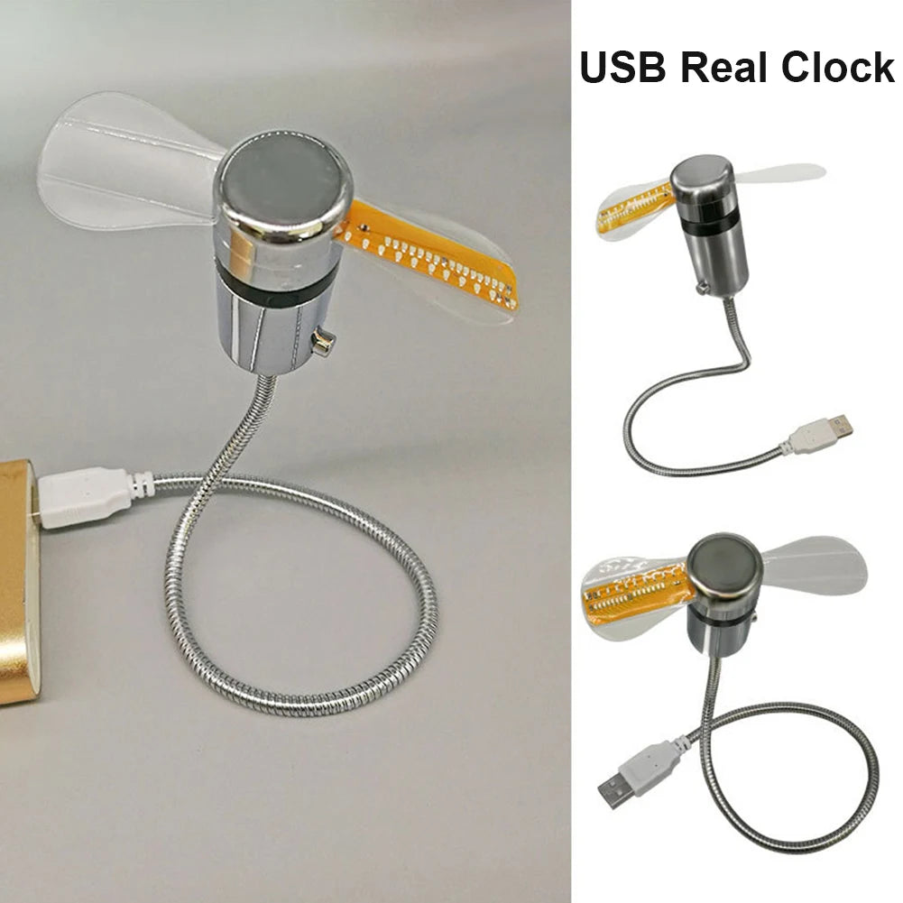 Portable Clock Fan RGB LED Night light