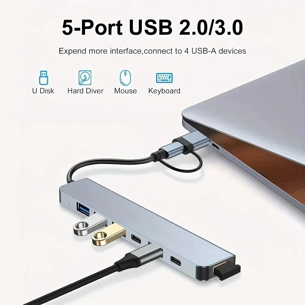 8 In 2 USB HUB Docking Station