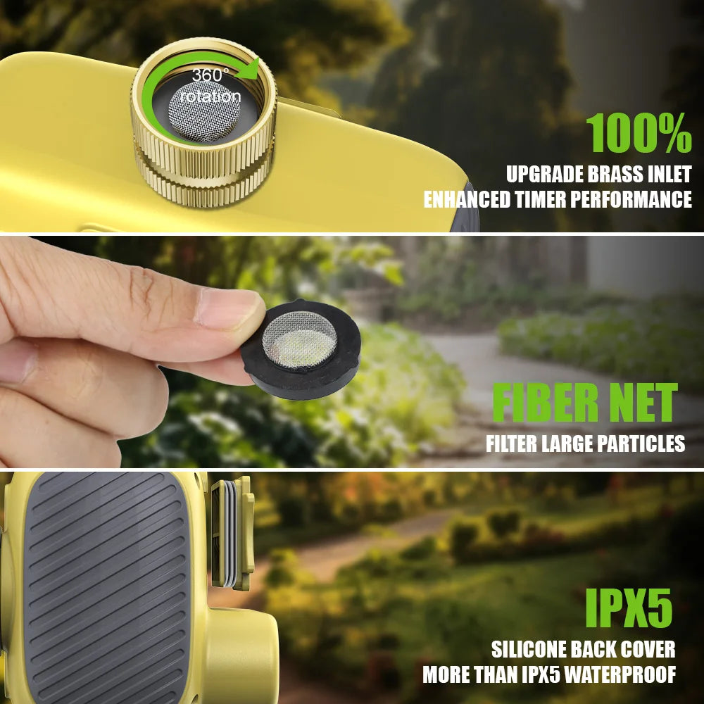 Insoma 3-Outlet Independent Control Automatic Water Timer Garden Irrigation Watering System Independent Control