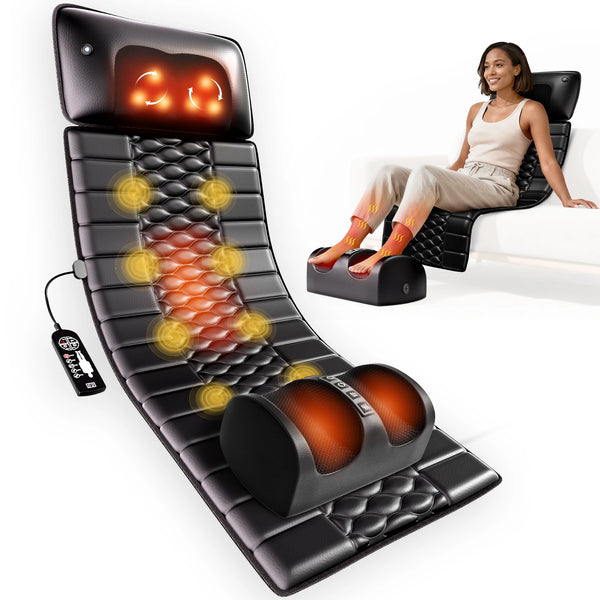 Full Body Shiatsu Massage Mat with Heat, Detachable Massager Pad