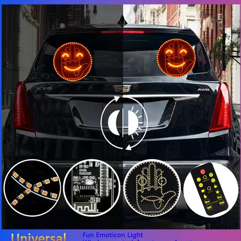Expression Fun Gesture LED Car Rear Windshield Display Sign