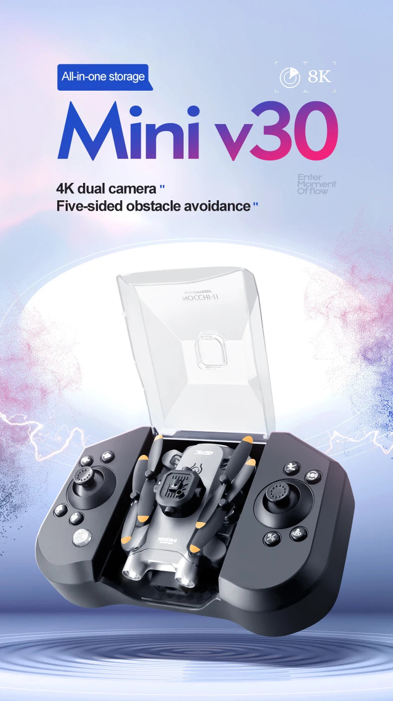4D-V30 Mini Drone with HD 4K or 1080P Camera Five-sided Obstacle Avoidance Quadcopter