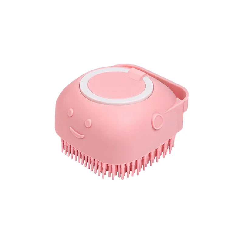 2-in-1 Dog Bathing &amp; Massage Brush with Shampoo Dispenser