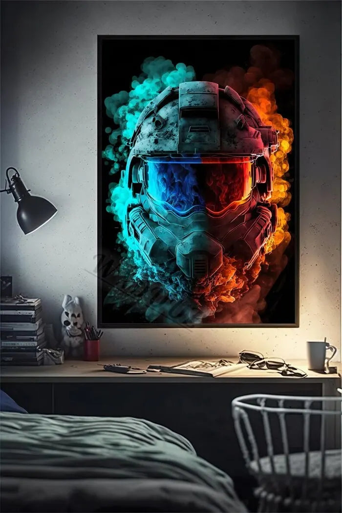 Retro Funny Monkey Gamer Canvas Print