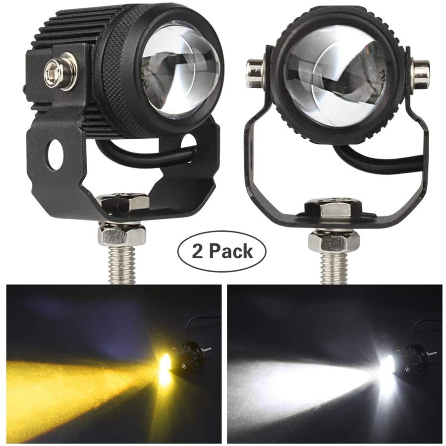 2Pcs Motorcycle Spotlight Mini Driving Lights