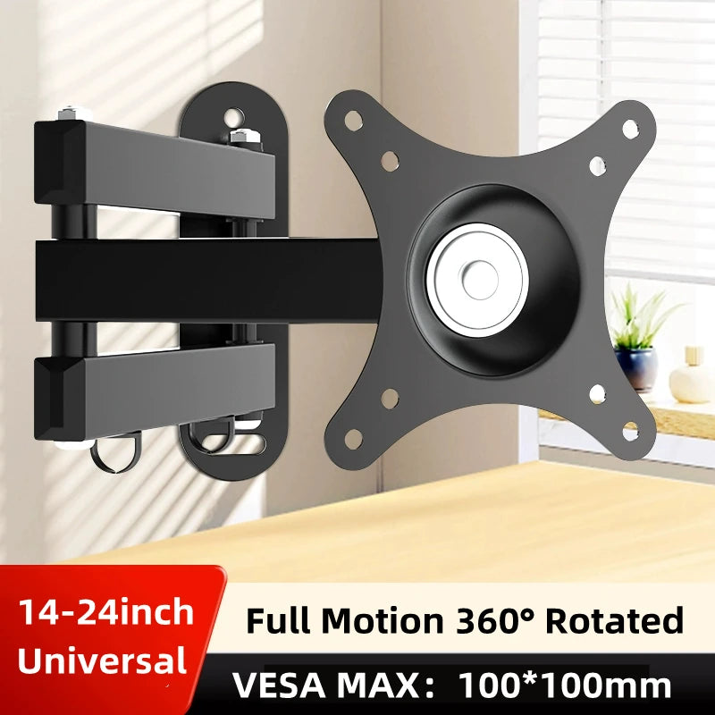 Retractable Universal TV Wall Mount Bracket – For 14 to 37 Inch LCD Monitors &amp; TVs