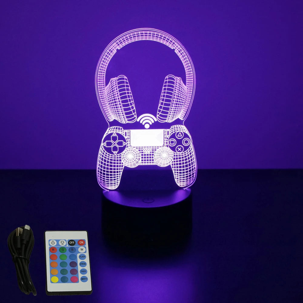 NEON GAMER 3D Lamp - LED Night Light