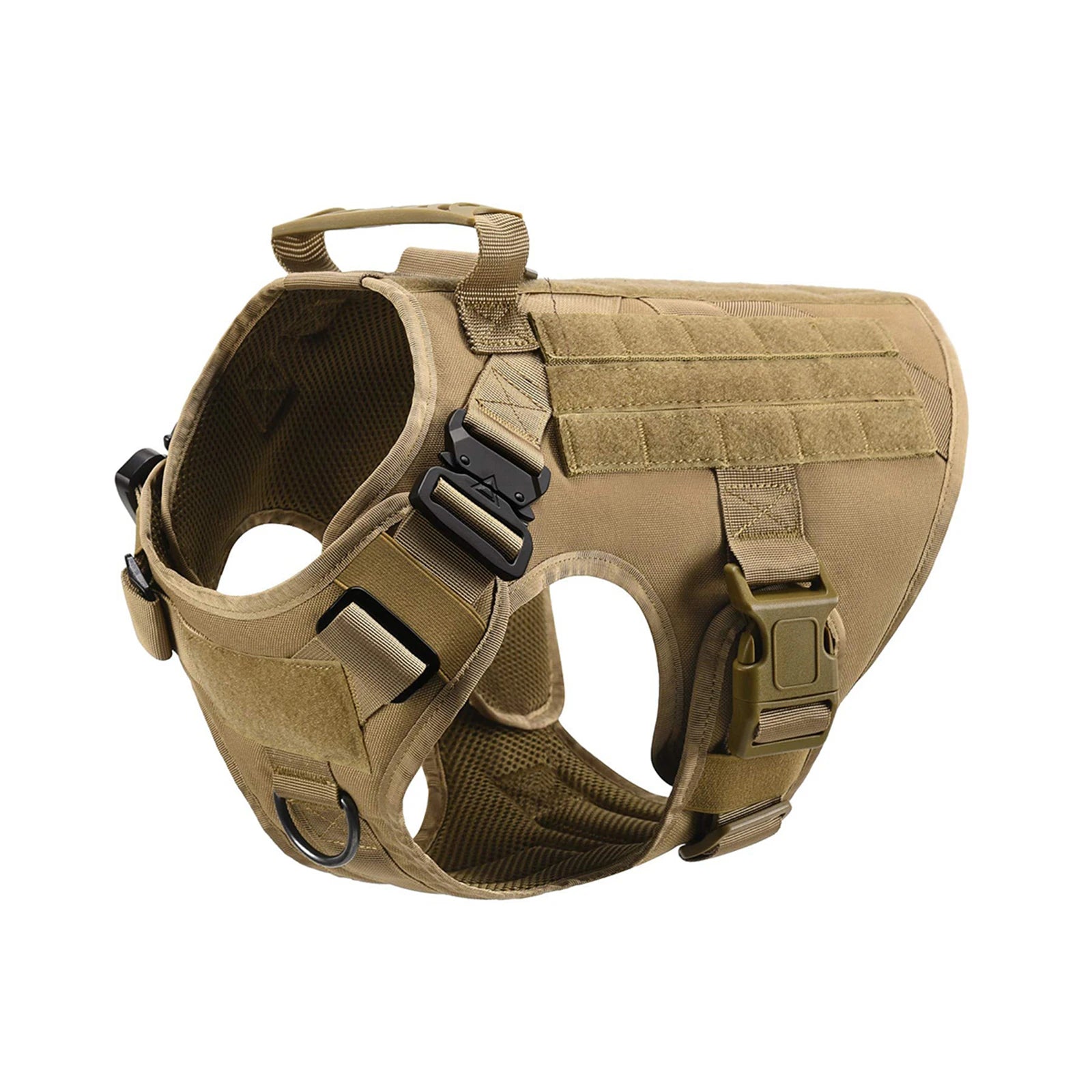 Tactical Dog Walking Vest Harness Collar Leash Molle Pouches