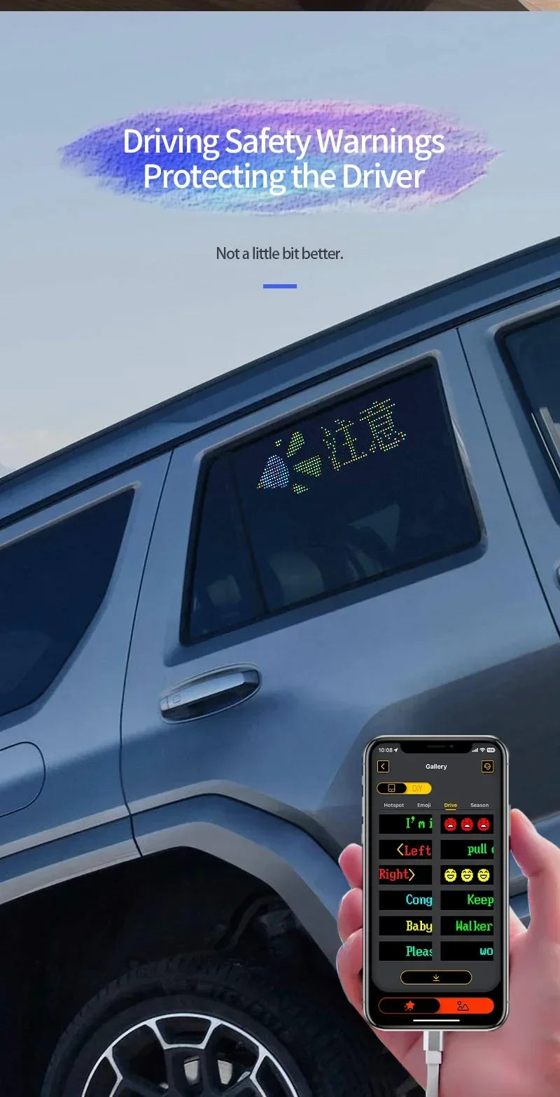 Car Windshield Animated LED Devil's Eye Flexible Folding Screen