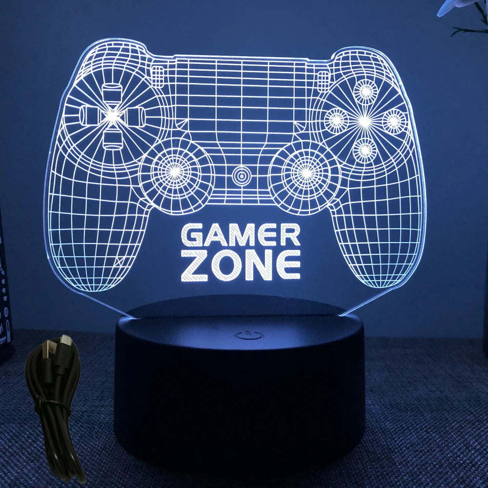 NEON GAMER 3D Lamp - LED Night Light