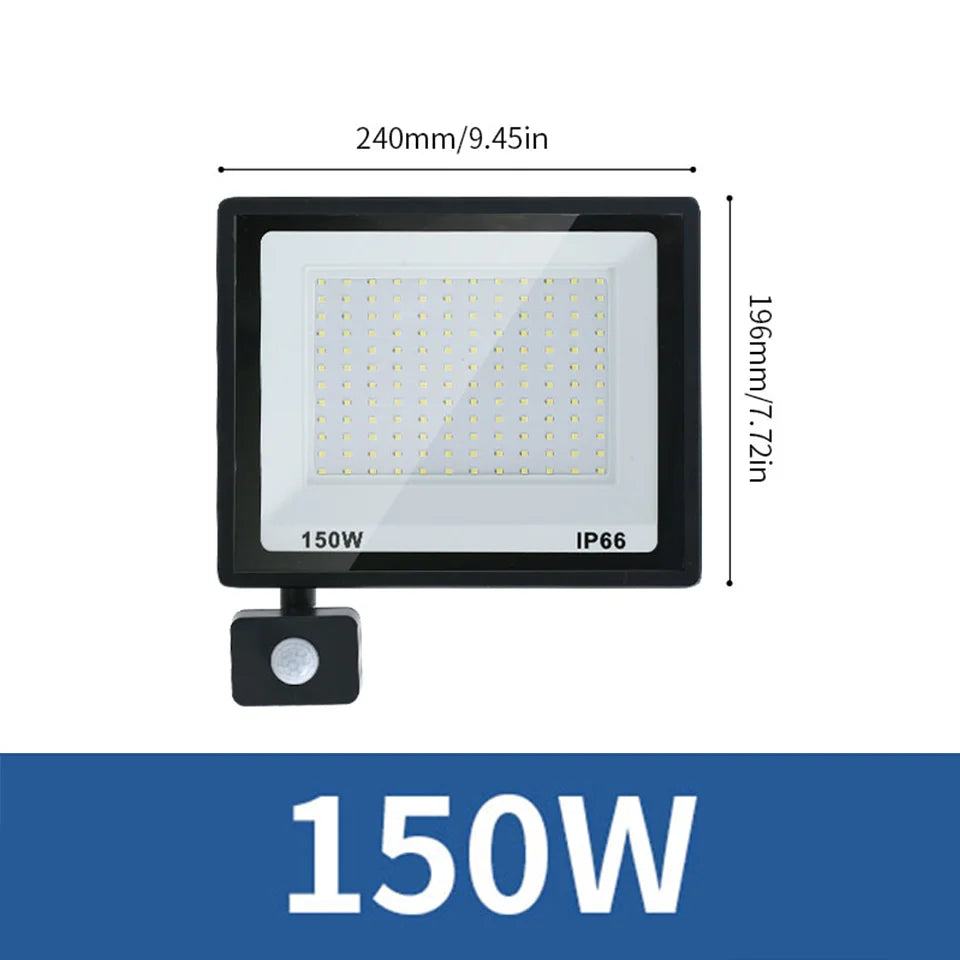 LED Floodlight Spotlights with PIR Motion Sensor