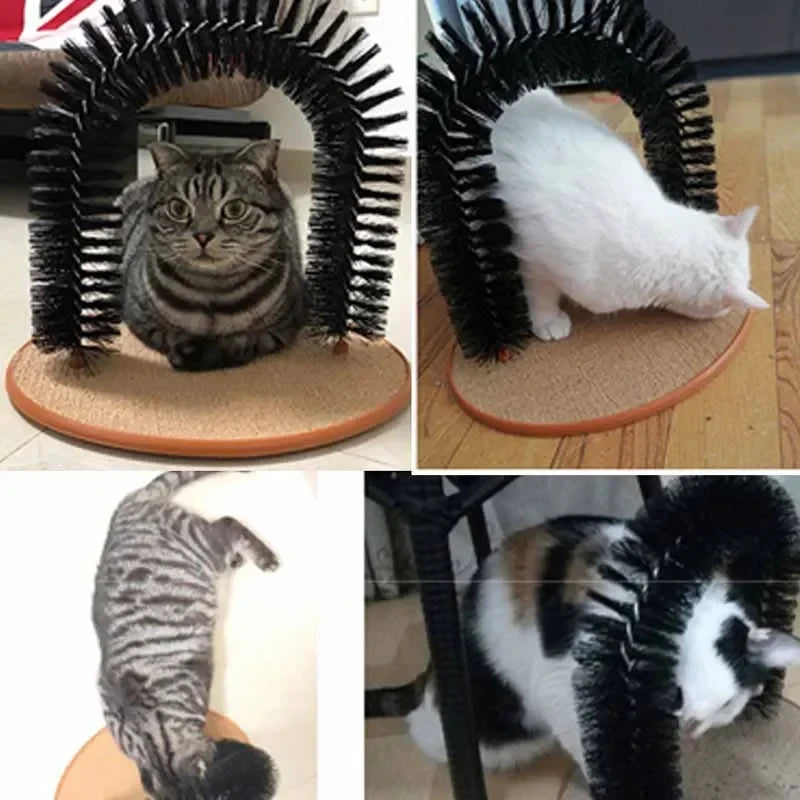 Cat Toy Arch Self-Groomer With Scratching Pad