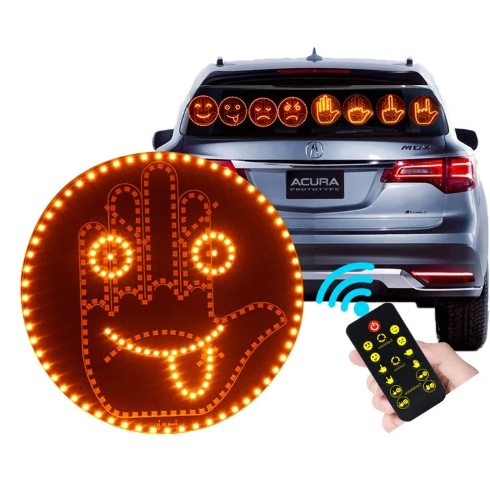 Expression Fun Gesture LED Car Rear Windshield Display Sign