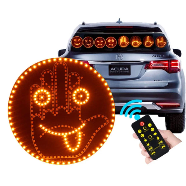 Expression Fun Gesture LED Car Rear Windshield Display Sign