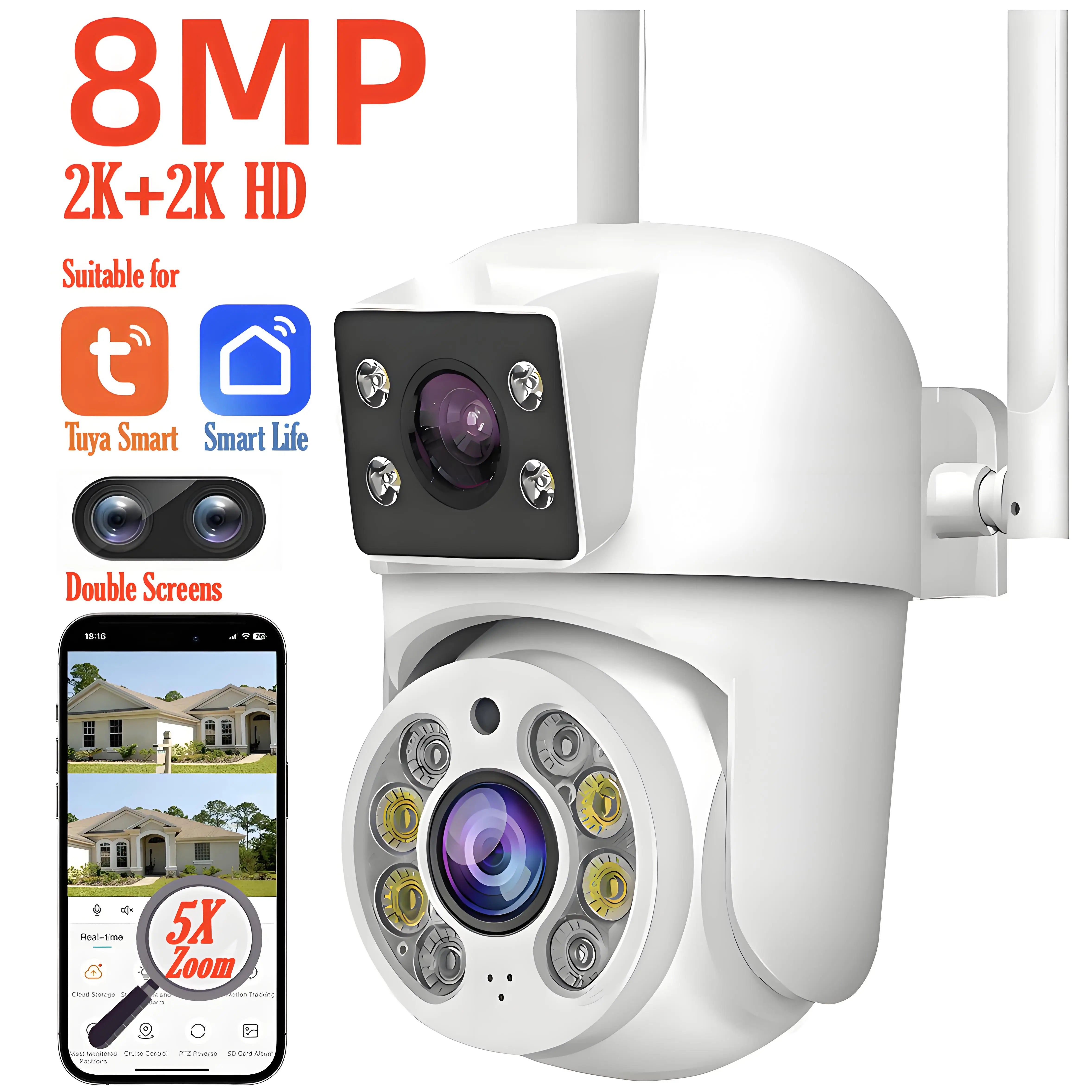 Tuya 8MP Dual Lens Outdoor Security Camera