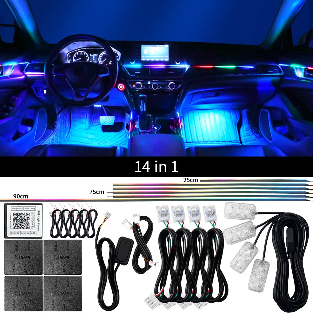 10/14/18-in-1 LED Car Ambient Lights Kit