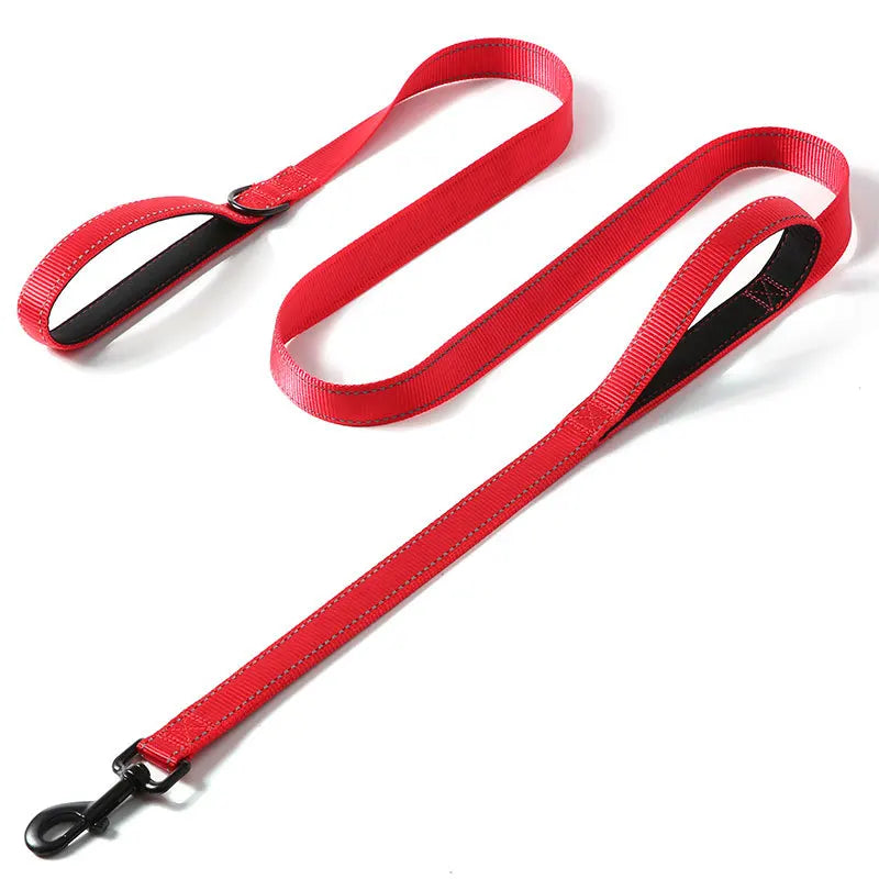 1.2/1.5/1.8m Heavy Duty Double Handle Nylon Dog Leash