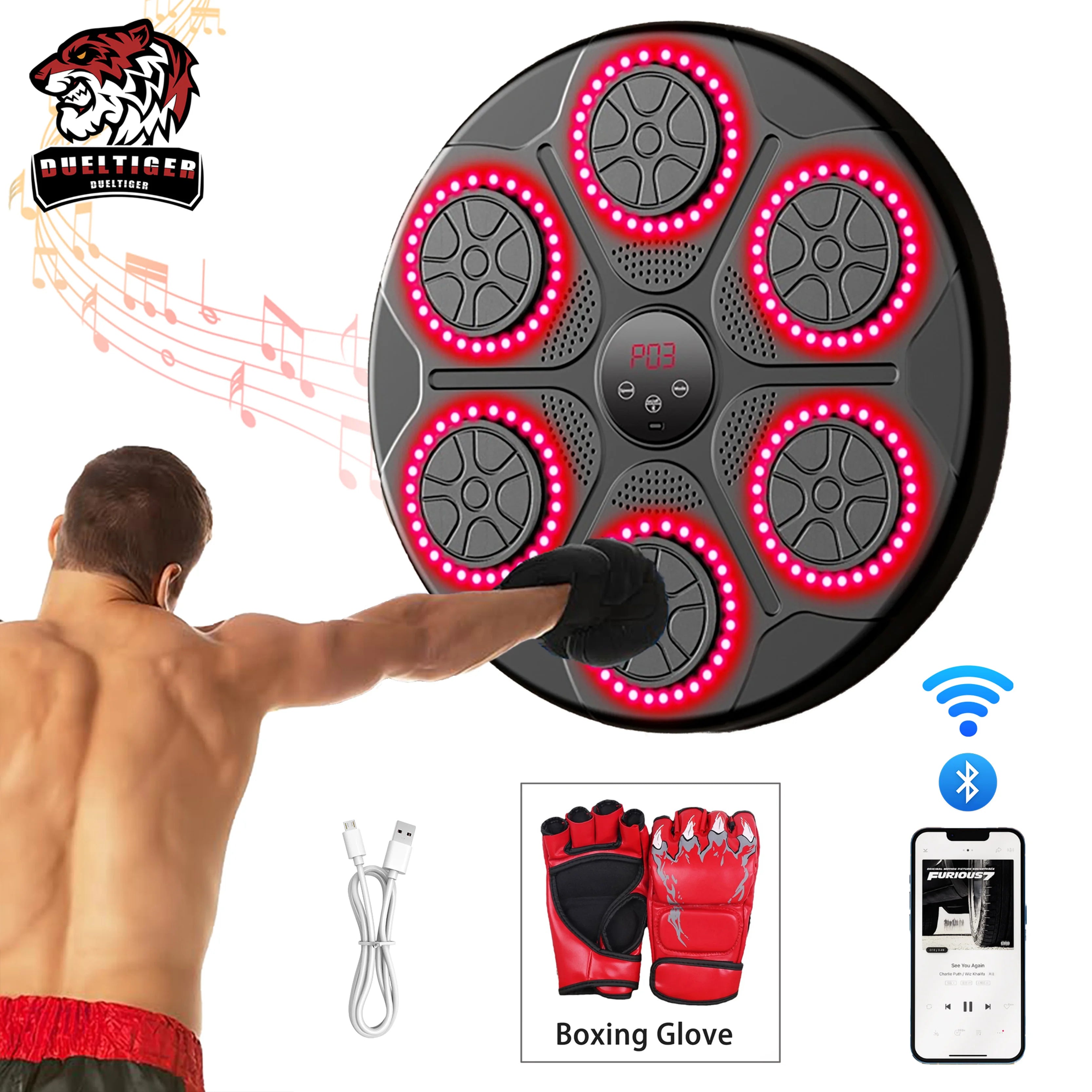 Bluetooth Wall Mounted Music Boxing Trainer