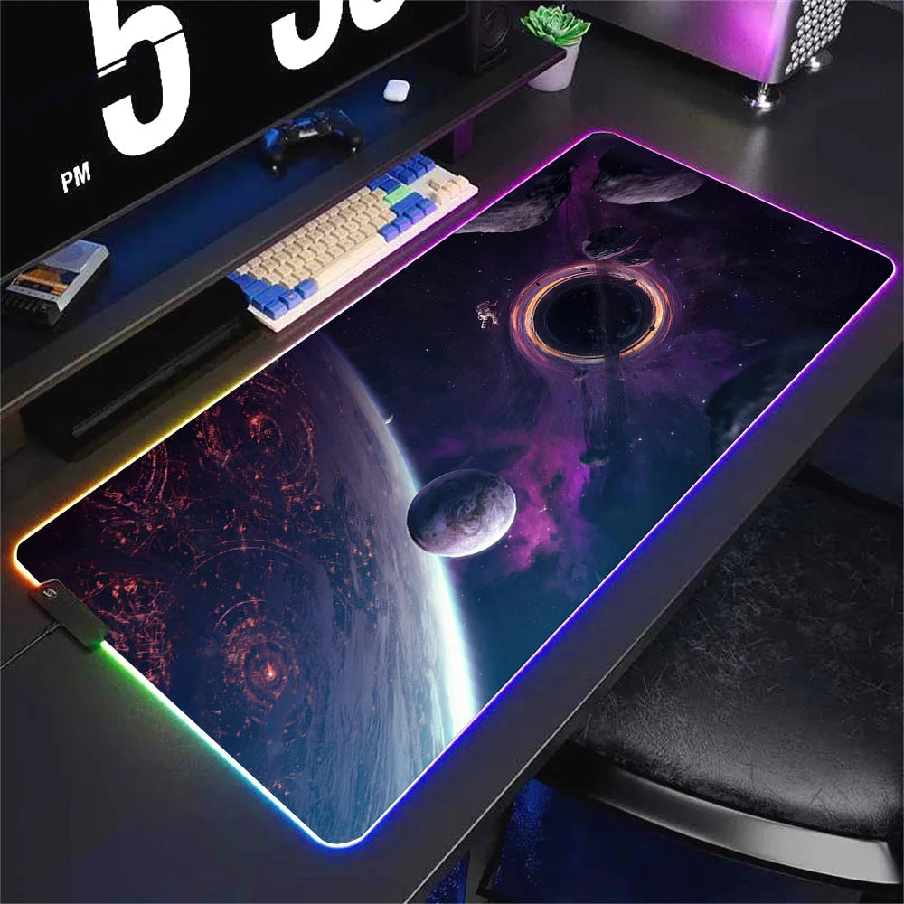 Universe RGB Large Backlit LED Luminous Gaming Mousepad