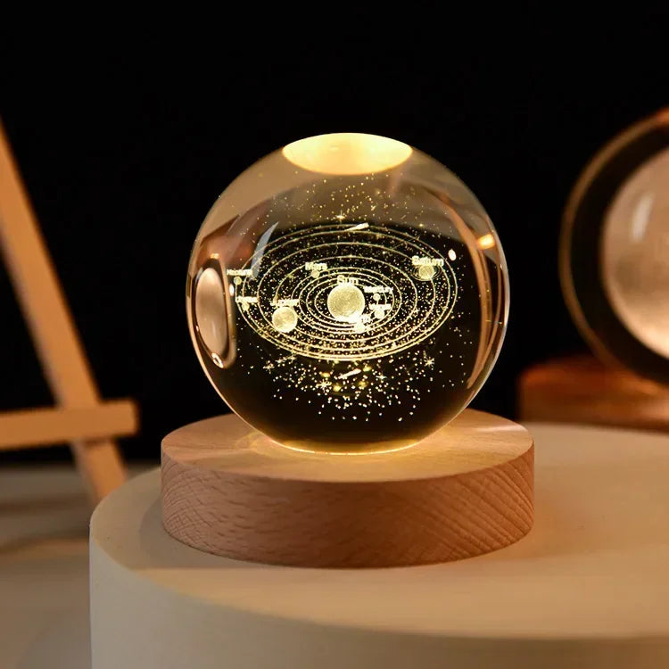 Clear Glass Galaxy Globe Night Light Crystal Ball Lamp
