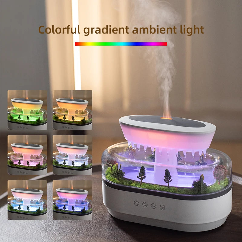 Raindrop Air Humidifier Colorful Light White Noise Essemtial Oil Diffuser