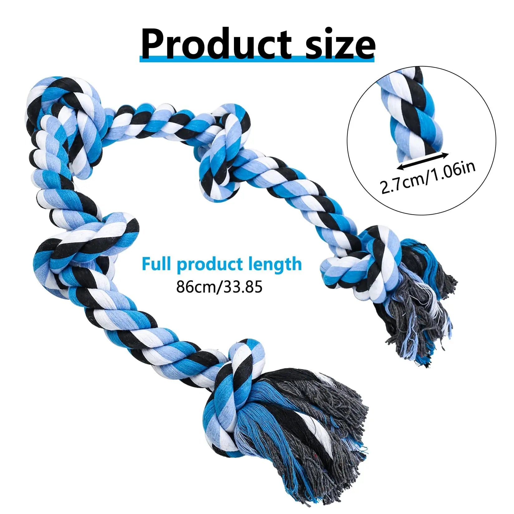 35" Indestructible Dog Rope Toy