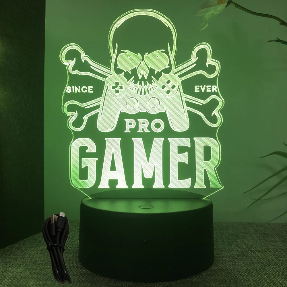 NEON GAMER 3D Lamp - LED Night Light