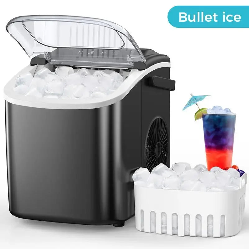 COWSAR Bullet Ice Maker - Portable Countertop Self-Cleaning Ice Maker