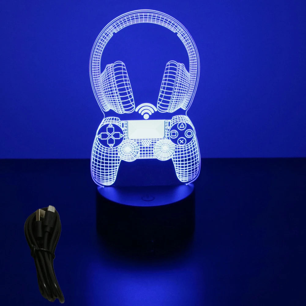 NEON GAMER 3D Lamp - LED Night Light