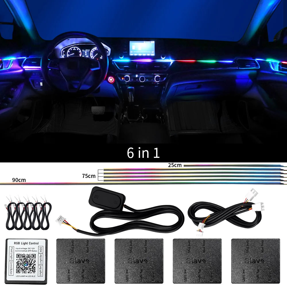 10/14/18-in-1 LED Car Ambient Lights Kit