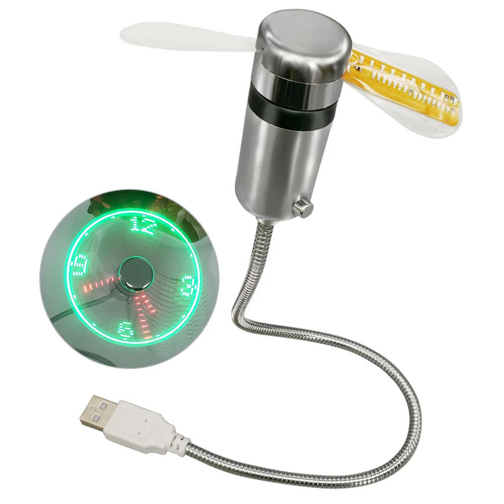 Portable Clock Fan RGB LED Night light