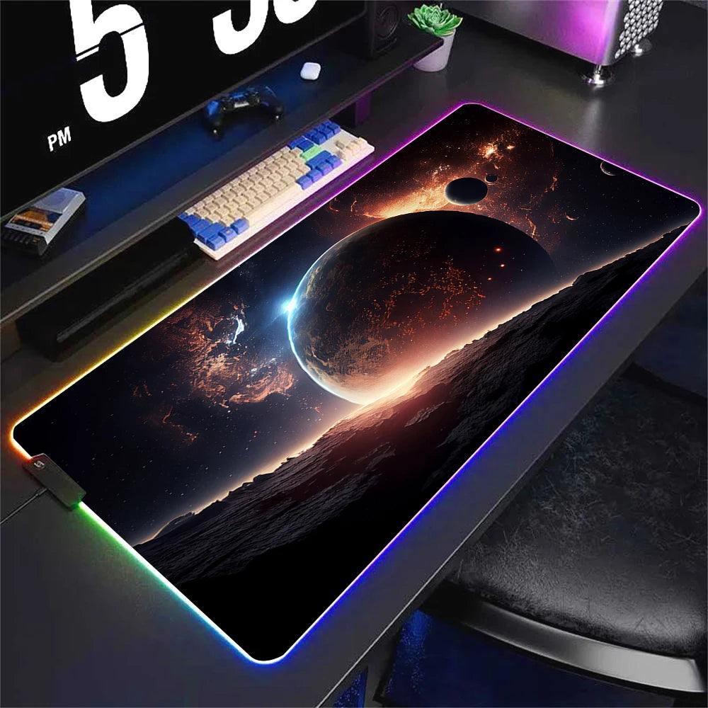 Universe RGB Large Backlit LED Luminous Gaming Mousepad