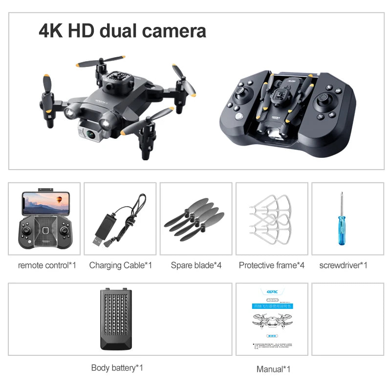 4D-V30 Mini Drone with HD 4K or 1080P Camera Five-sided Obstacle Avoidance Quadcopter