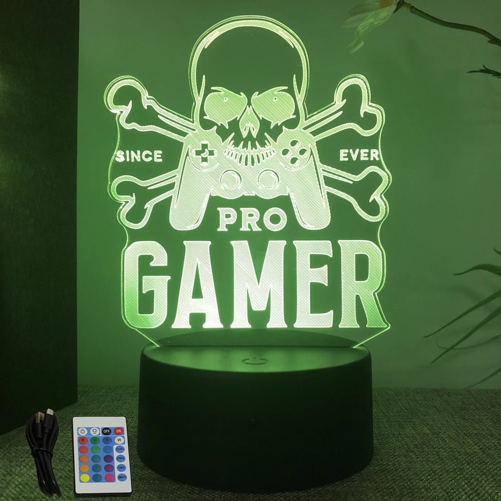 NEON GAMER 3D Lamp - LED Night Light