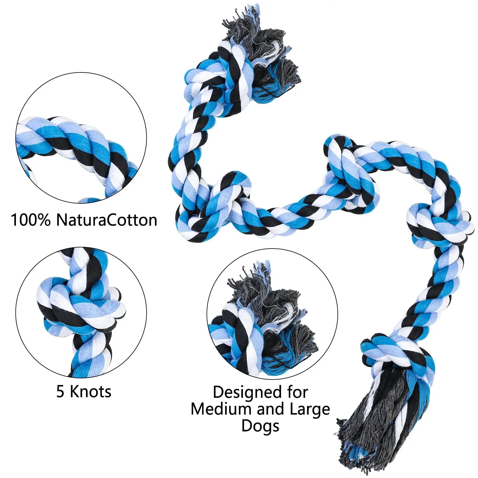 35" Indestructible Dog Rope Toy