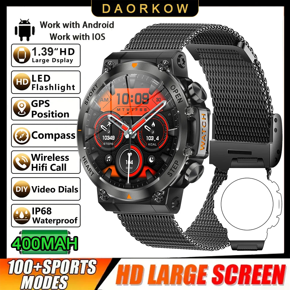 2026 Men Fitness Smart Watch Bluetooth Calling