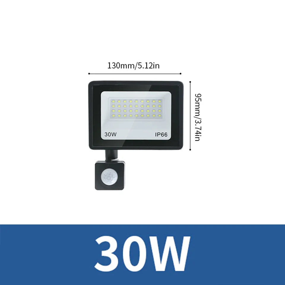 LED Floodlight Spotlights with PIR Motion Sensor