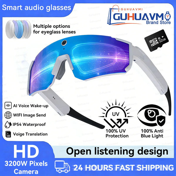 2026 Smart Sport Goggles 800W HD Anti-shake Action Camera Surroud Sound